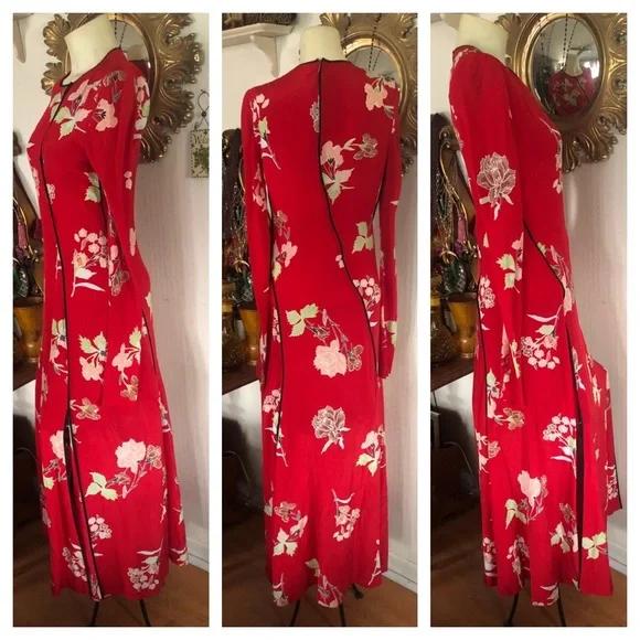 DIANE VON FURSTENBERG Red Everton-Print Silk Maxi Dress - Picture 8 of 13